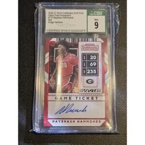 2020 Panini Contenders Draft Picks #110 Rayshaun Hammonds Game Ticket Red CSG 9